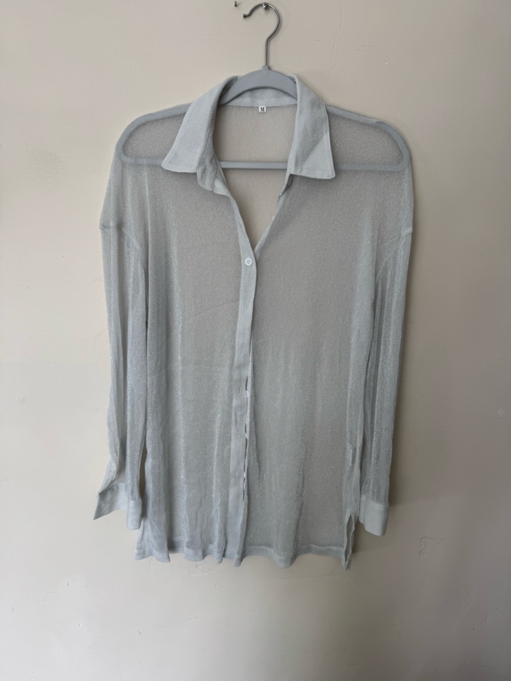 SHEIN Silver Shimmery Women’s Swim Coverup